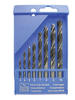 Drillbit Set, brad-point, 3-10mm diameter