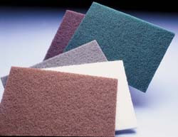 Sponge Hand Pad, 6" x 9" x 1/4", aluminum oxide, maroon, very fine abrasive, 20 per package