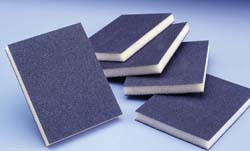 Sponge Flex Pad, 4 3/4" x 3 3/4" x 1/2", silicon carbide, 220 grit fine