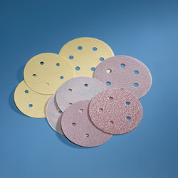 H&L disc, 6", 6 holes, aluminum oxide, premier red, 220 grit, paper, 100 per package