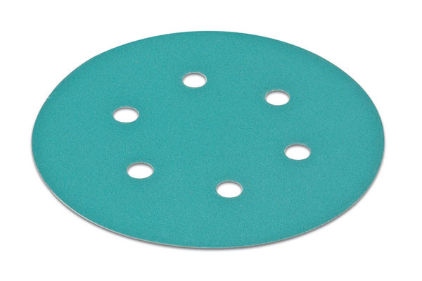 H&L disc, 6", 6 holes, aluminum oxide, 120 grit, filmbac, 100 per package