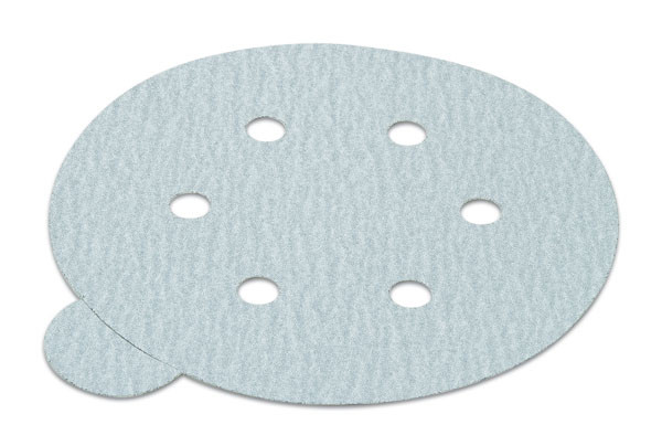 PSA disc, 6", 6 holes, silicon carbide, 120 grit, paper with tabs, 100 per package