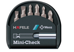 Mini Bit Check, with magnetic bit holder, slotted, phillips and square drives