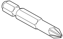 Driver Bit, standard, pozi drive #1, 2" length