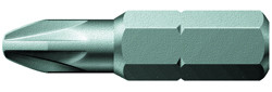 Driver Bit, standard, pozi drive #2, 1" length