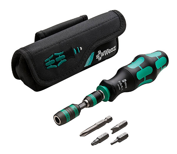 Bit Holder, 1/4" hex with rapidaptor bayonet and case with slotted bits, phillips bits, torx bit, spanner bit and hex bit