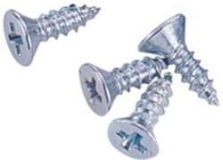 Screw for Track flat phillips, steel, zinc-plated, #4 x 3/8"