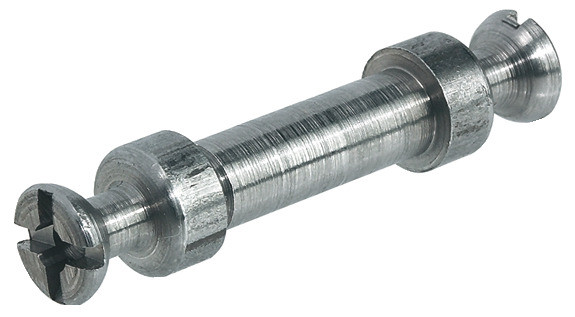 1 Double-Ended Bolt, Rafix 20, 5 mm Bolt Hole, 2-Piece set (male female)Side panel thickness: 16-22 mm, zinc-plated #1001-10