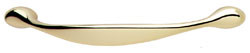 Handle, zinc, gold colored polished, M4, center to center 128mm