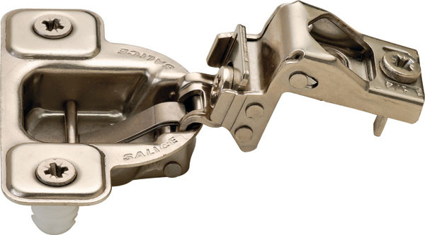 Salice CSR3C99N Hinge, steel, nickel plated, 106degree, 1 3/8", face frame, self closing, with dowel, 2 cam