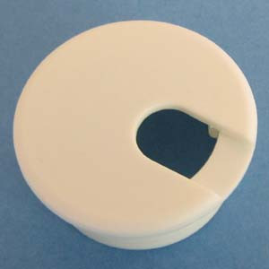 Round Wire Management Grommet White 1-1/2", Pkg of 50