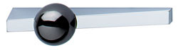 Handle, zinc, chrome matt / black nickel-plated, M4, center to center 64mm