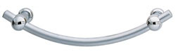 Handle, steel, chrome matt / feet, brass, chrome polished, M4, center to center 96mm