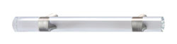 Handle, glass, clear / stainless steel matt, M4, center to center 128mm