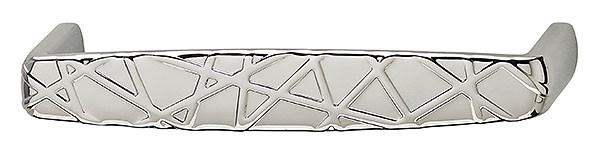 Handle, Springs, zinc, polished chrome, M4, center to center 128mm