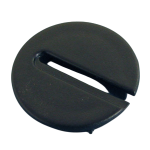 Plastic Cord Grommet Black, fits in 1-1/8″ diameter hole, rim is 1/4″ deep.Wire Gripper Grommet Black 1-1/8", Bag of 1.