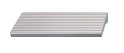 Handle, zinc, anodized silver colored, M4, center to center 64mm