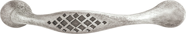 Handle, zinc, pewter, M4, center to center 128mm