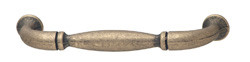 Handle, zinc, antique brass, M4, center to center 96mm