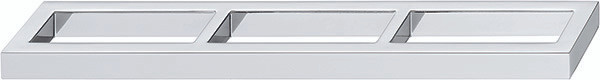 Handle, Nouveau, zinc, polished chrome, M4, center to center 192mm