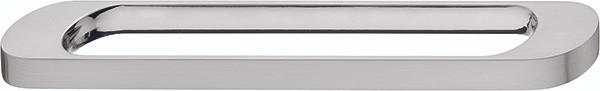 Handle, Nouveau, zinc, brushed nickel, M4, center to center 160mm
