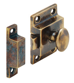 Cupboard Latch, brass, antique brass, 40 x 58mm