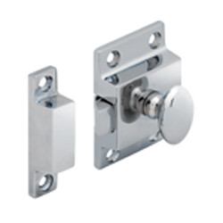 Cupboard Latch, brass, polished chrome, 40 x 58mm