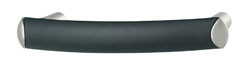 Handle, plastic, black / nickel matt, M4, center to center 128mm