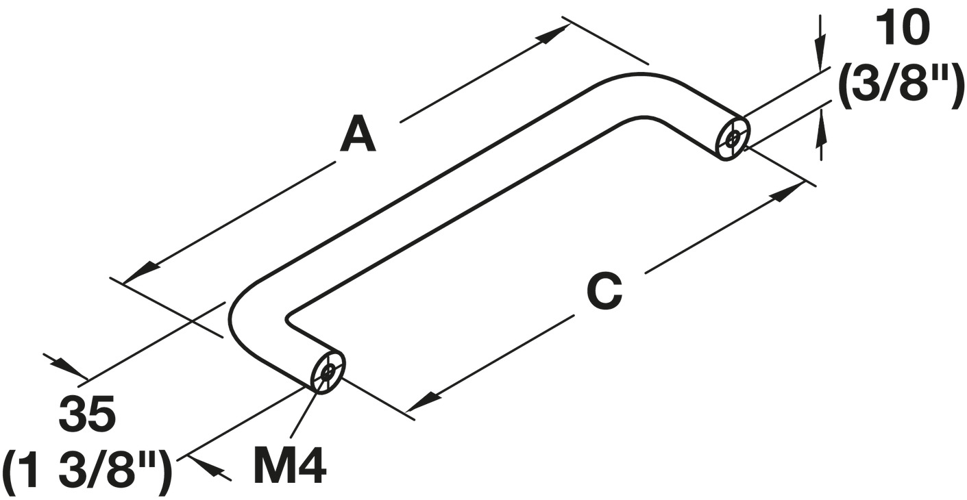 Wire Pull Matte Aluminum, 96 mm (3 3/4") CTC
