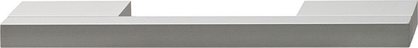 Handle, aluminum, silver anodized, M4, center to center 128mm