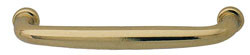 Handle, zinc, brass-plated, M4, center to center 96mm