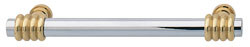 Handle, brass, chrome polished / brass, 8-32, center to center 96mm
