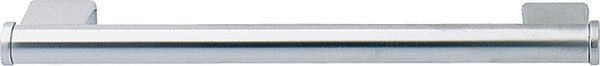 Handle, zinc, steel chrome matt, M4, center to center 128mm