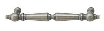 Handle, brass, pewter, 8-32, center to center 96mm