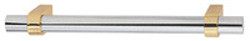 Handle, brass, chrome polished / gold colored polished, M4, center to center 96mm