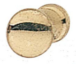 Sash Knob, brass, polished, 3/8" with screw