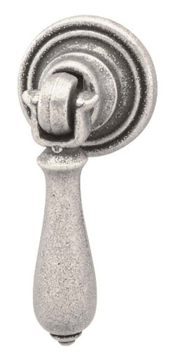 Drop Handle, zinc, pewter, M4, 19 x 55mm