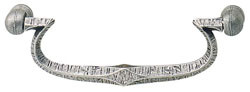 Handle, zinc, antique pewter, M4, center to center 96mm