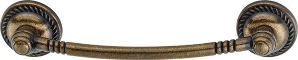 Handle, zinc, polished bronze, M4, center to center 96mm