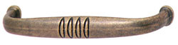 Handle, zinc, brass antique, M4, center to center 96mm
