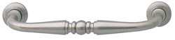 Handle, brass, brushed nickel, M4, center to center 96mm