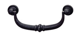 Handle, zinc, black antique, M4, center to center 96mm