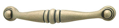 Handle, zinc, glazed bronze, M4, center to center 96mm