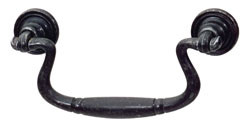 Drop Handle, zinc, black antique, M4, center to center 96mm