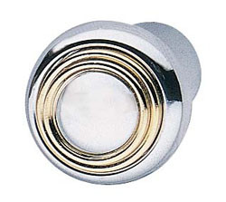 Knob, zinc, chrome polished / gold polished, M4, diameter 28mm