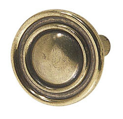 Knob, zinc, burnished brass, 32 x 21mm, 8-32