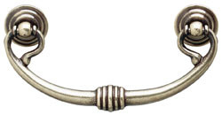 Handle, brass, antique english, M4, center to center 96mm