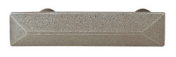 Handle, Prairie, iron, pewter, M6 thread, center to center 12"