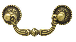 Handle, brass, rustic, M4, center to center 64mm