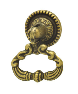 Drop Handle, brass, rustic, M4, 39 x 53mm